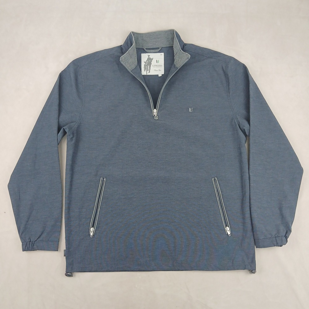 Linksoul Men's Slate Blue Quarter-Zip Windbreaker